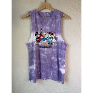 Disney Influencers Tank Top Purple Tie Dye Mickey Mouse‎ Goofy S